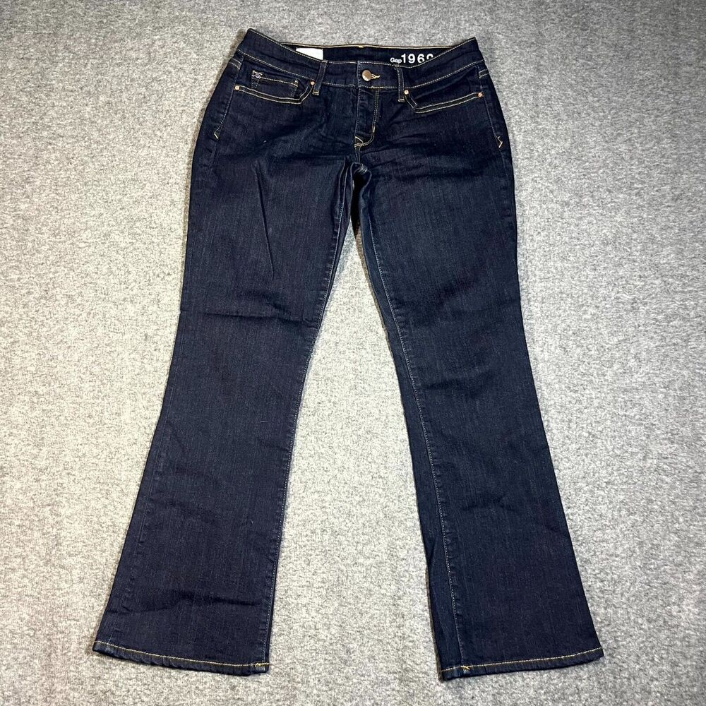 Gap 1969 Jeans Womens 28p Blue Denim Sexy Boot Dark Wash Mom Preppy